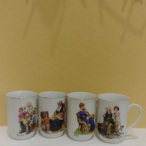 Set 4 Norman Rockwell Mugs